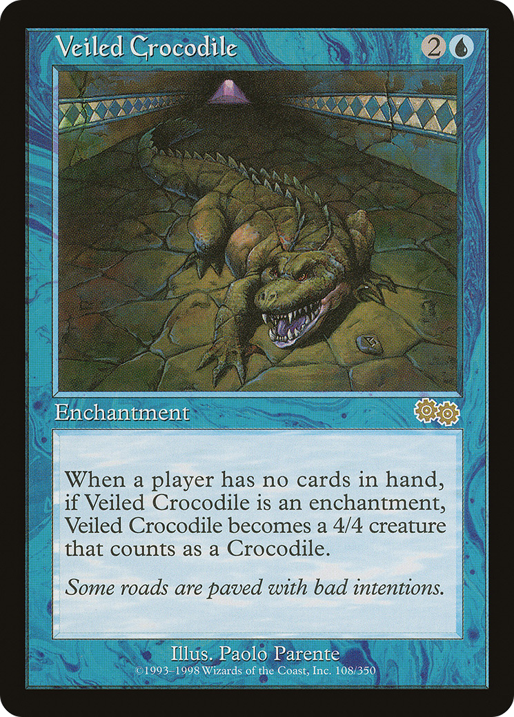 Veiled Crocodile (USG-108) [Urza's Saga] MTG Single Wizards of the Coast