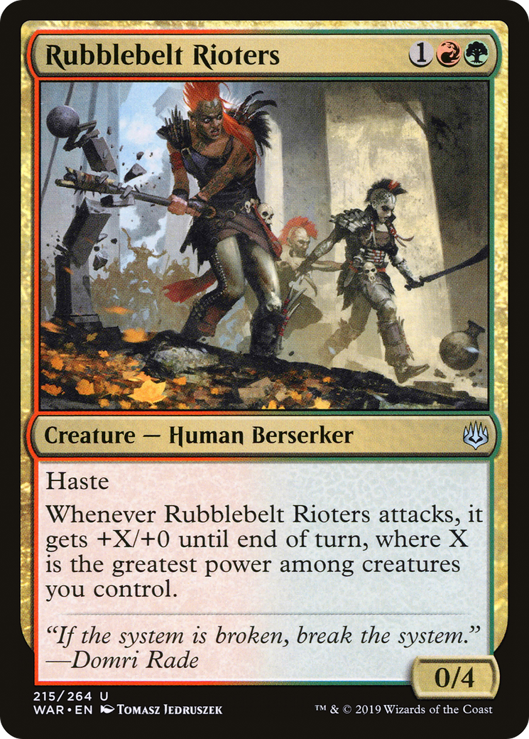 Rubblebelt Rioters (WAR-215) [War of the Spark] Foil MTG Single Wizards of the Coast