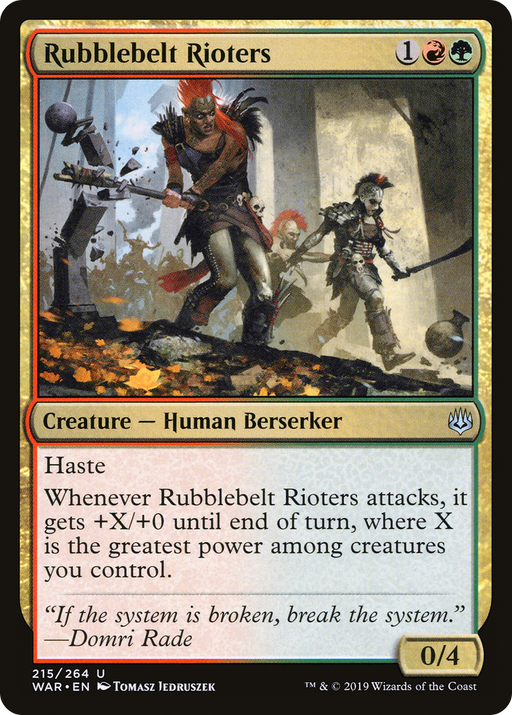 Rubblebelt Rioters (WAR-215) [War of the Spark] Foil MTG Single Wizards of the Coast