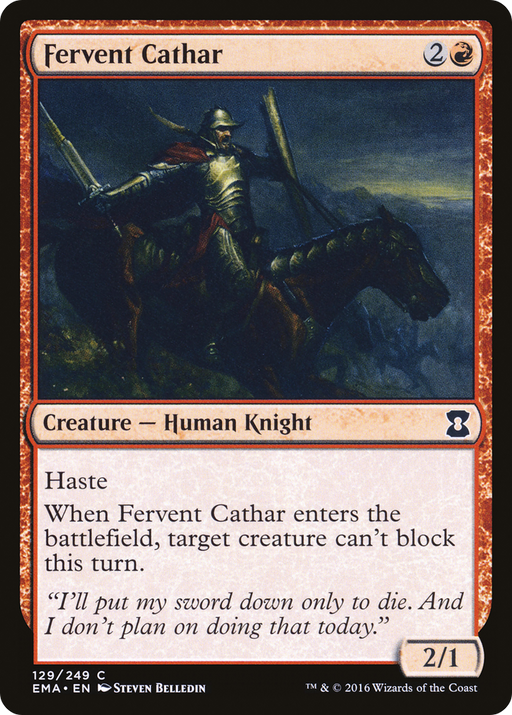 Fervent Cathar (EMA-129) [Eternal Masters] MTG Single Wizards of the Coast