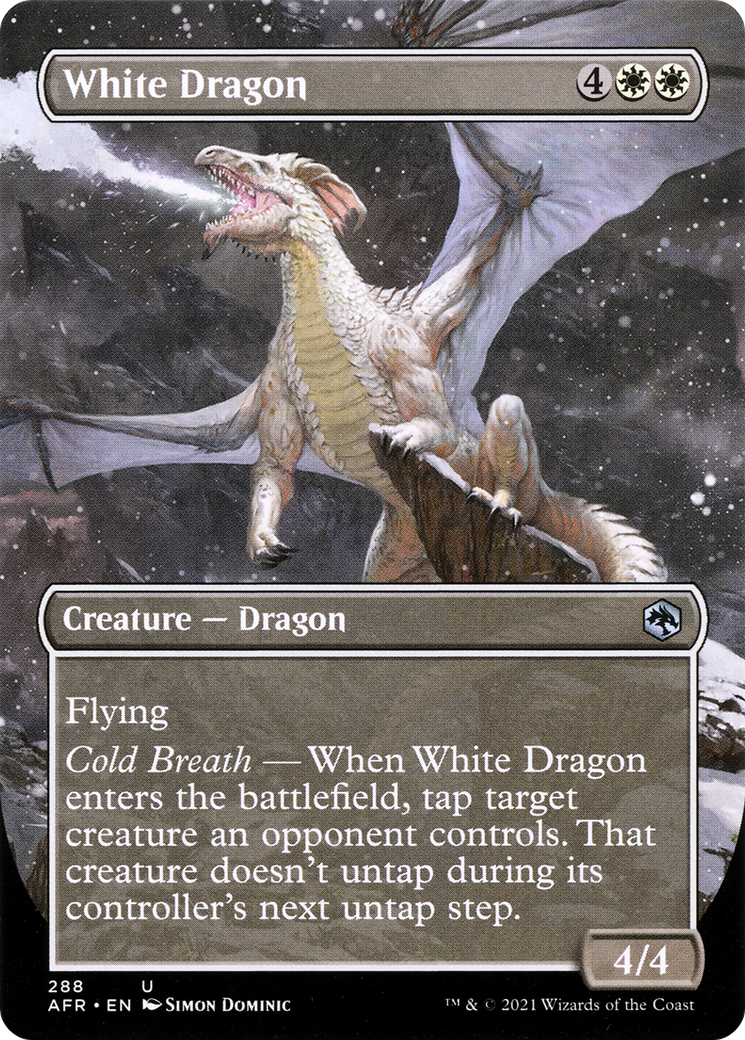 White Dragon (AFR-288) [Adventures in the Forgotten Realms] (Borderless) Foil MTG Single Wizards of the Coast