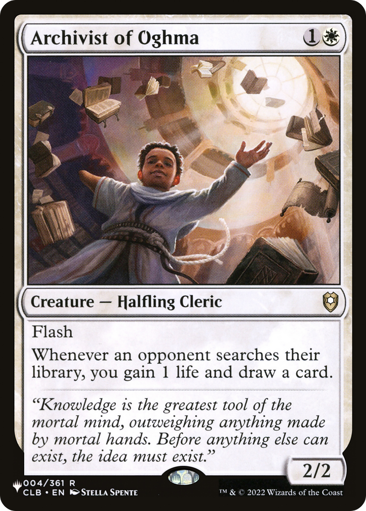 Archivist of Oghma (LIST-CLB-4) [Mystery Booster] The List MTG Single Wizards of the Coast