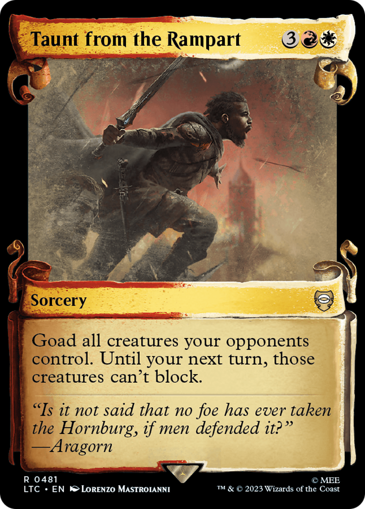 Taunt from the Rampart (Showcase Scrolls) (LTC-481) [Tales of Middle-earth Commander] (Showcase) Foil MTG Single Wizards of the Coast