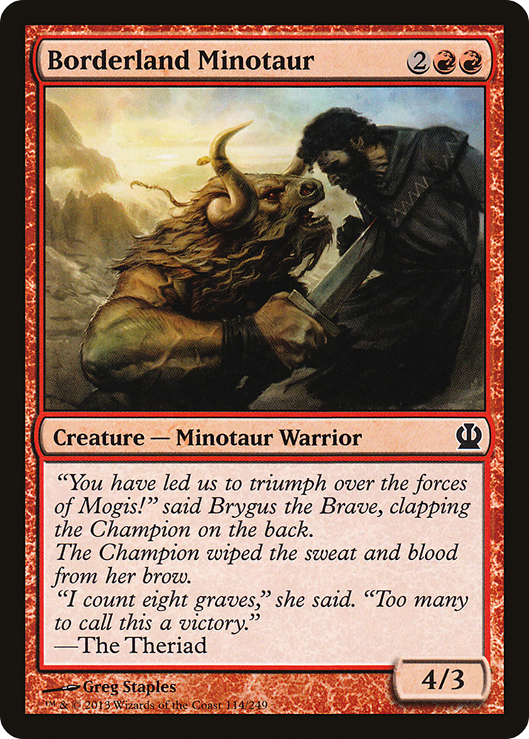 Borderland Minotaur (THS-114) [Theros] Foil MTG Single Wizards of the Coast