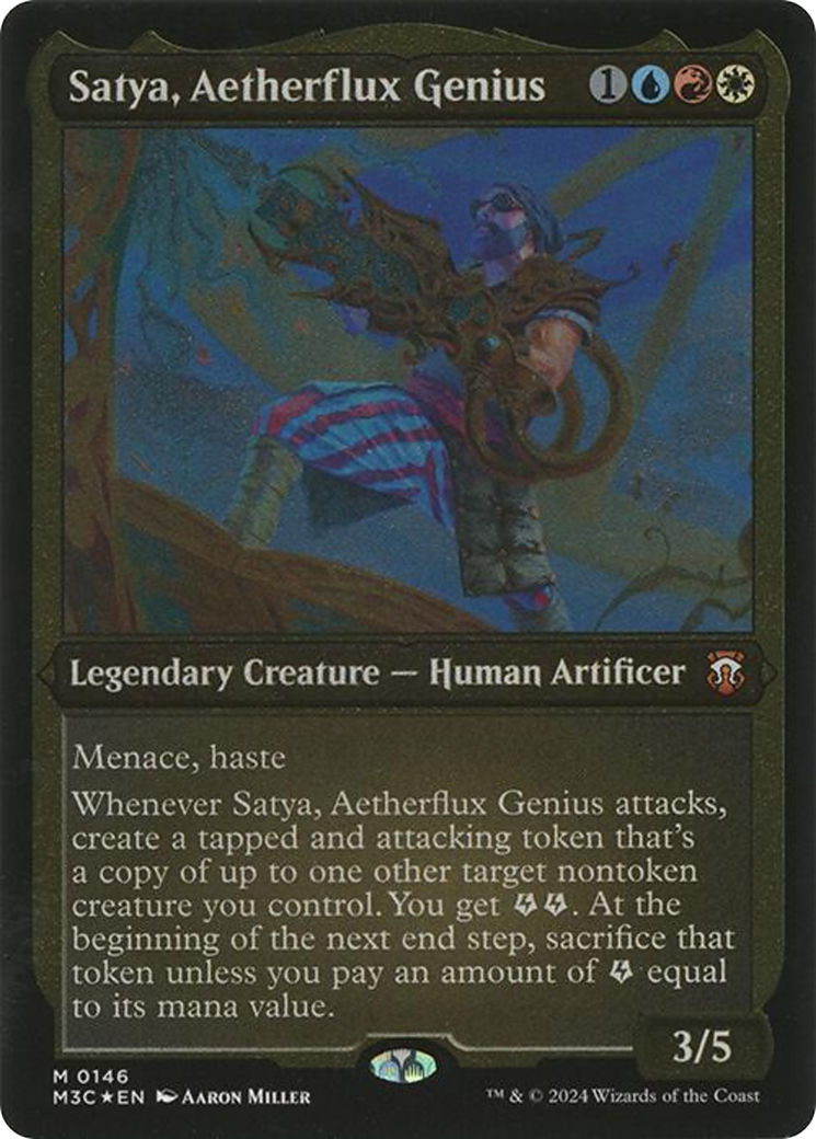 Satya, Aetherflux Genius (Display Commander) - Thick Stock (M3C-146) [Modern Horizons 3 Commander] Foil MTG Single Wizards of the Coast