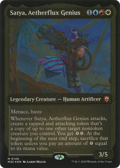 Satya, Aetherflux Genius (Display Commander) - Thick Stock (M3C-146) [Modern Horizons 3 Commander] Foil MTG Single Wizards of the Coast