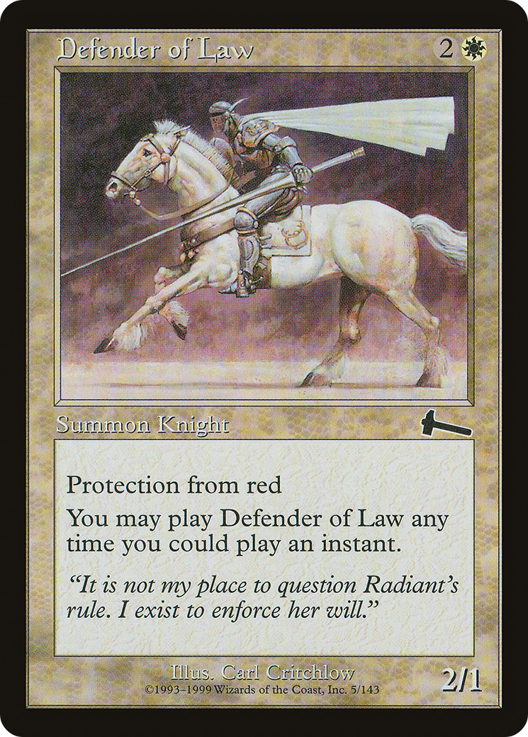 Defender of Law (ULG-005) [Urza's Legacy] MTG Single Wizards of the Coast