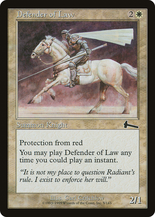 Defender of Law (ULG-005) [Urza's Legacy] MTG Single Wizards of the Coast