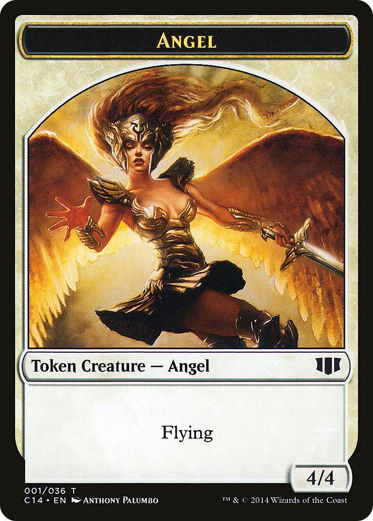 Angel // Cat Double-Sided Token (C14-1 // 2) [Tokens] Commander 2014 Tokens MTG Single Wizards of the Coast