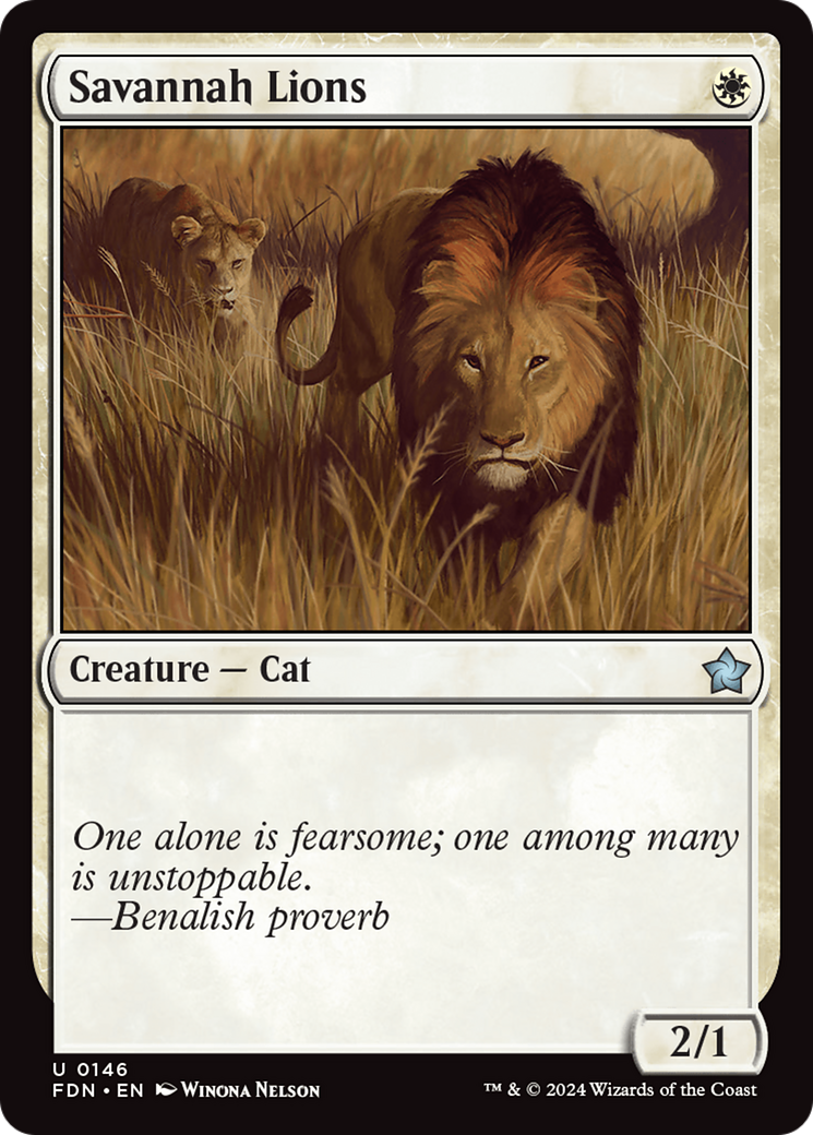 Savannah Lions (FDN-146) [Foundations] Foil MTG Single Wizards of the Coast