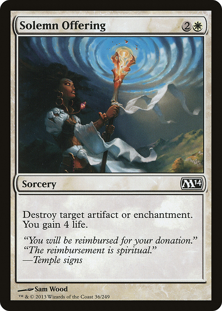 Solemn Offering (M14-036) [Magic 2014] MTG Single Wizards of the Coast
