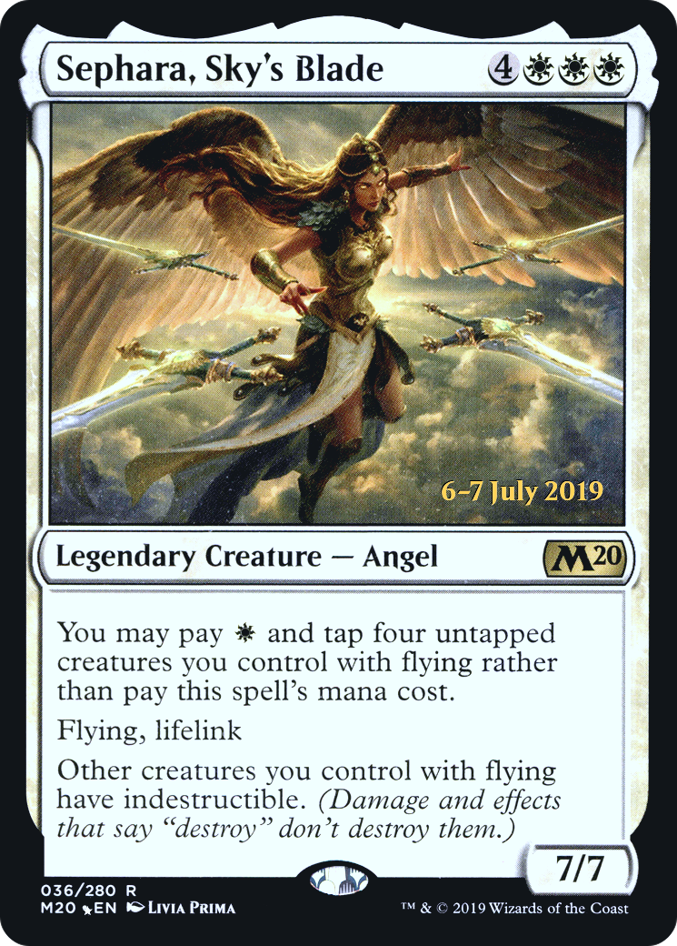 Sephara, Sky's Blade (PRE-036) [Core Set 2020 Promos] Foil MTG Single Wizards of the Coast