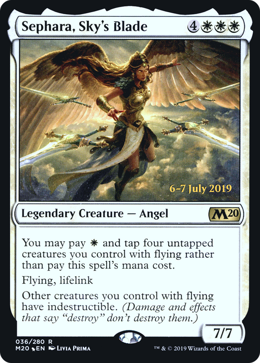 Sephara, Sky's Blade (PRE-036) [Core Set 2020 Promos] Foil MTG Single Wizards of the Coast