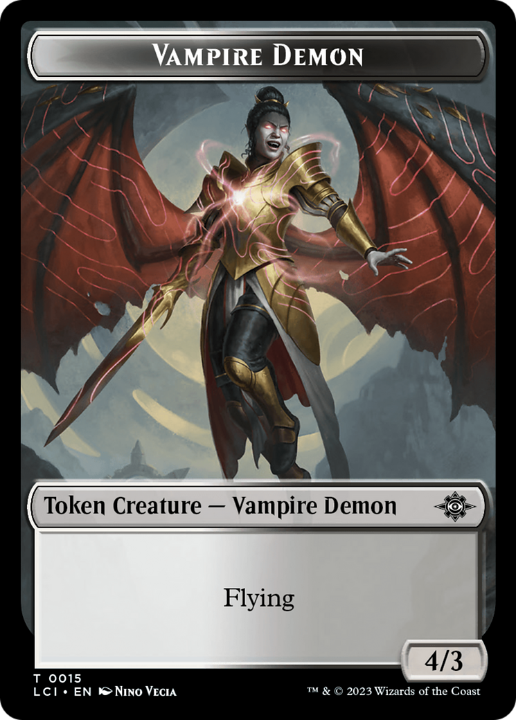 Vampire (0014) // Vampire Demon Double-Sided Token [Tokens] The Lost Caverns of Ixalan Commander Tokens MTG Single Magic: The Gathering