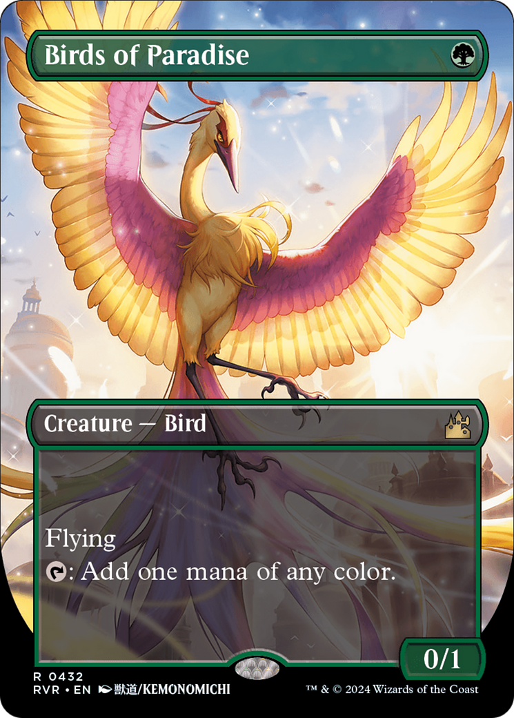 Birds of Paradise (Anime Borderless) (RVR-432) [Ravnica Remastered] (Borderless) MTG Single Wizards of the Coast