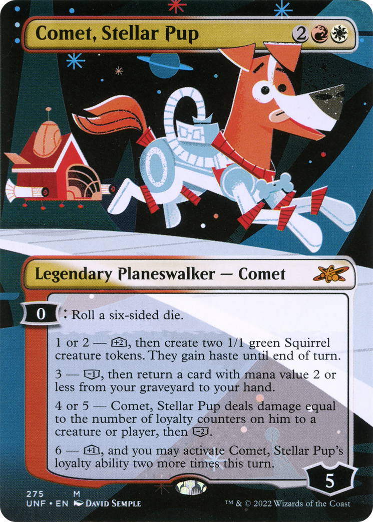 Comet, Stellar Pup (UNF-275) [Unfinity] (Showcase) (Borderless) Foil MTG Single Wizards of the Coast