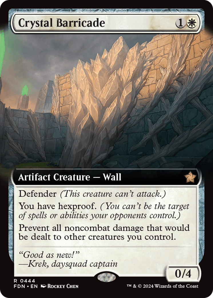 Crystal Barricade (FDN-444) [Foundations] (Extended Art) MTG Single Wizards of the Coast
