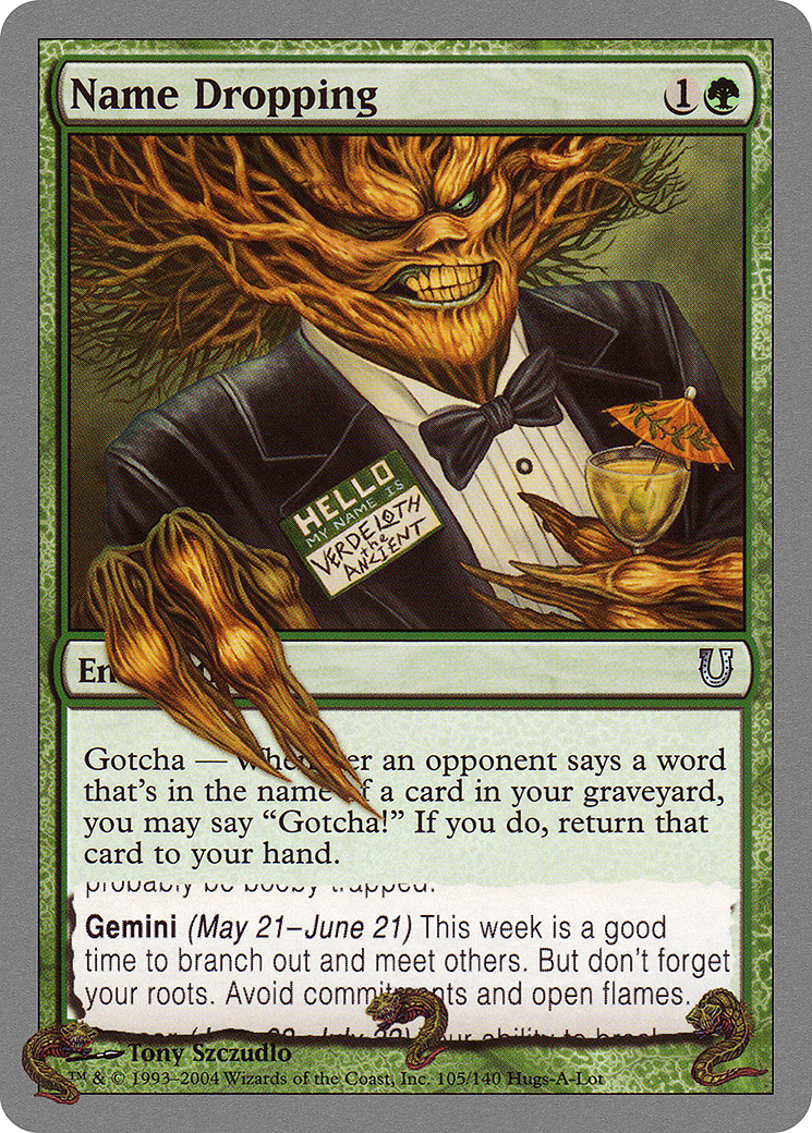 Name Dropping (UNH-105) [Unhinged] MTG Single Wizards of the Coast