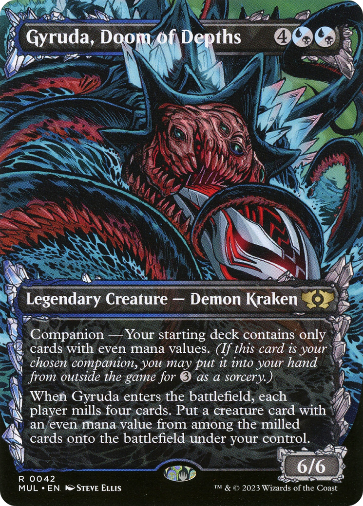 Gyruda, Doom of Depths (MUL-042) [Multiverse Legends] (Showcase) (Borderless) Foil MTG Single Wizards of the Coast