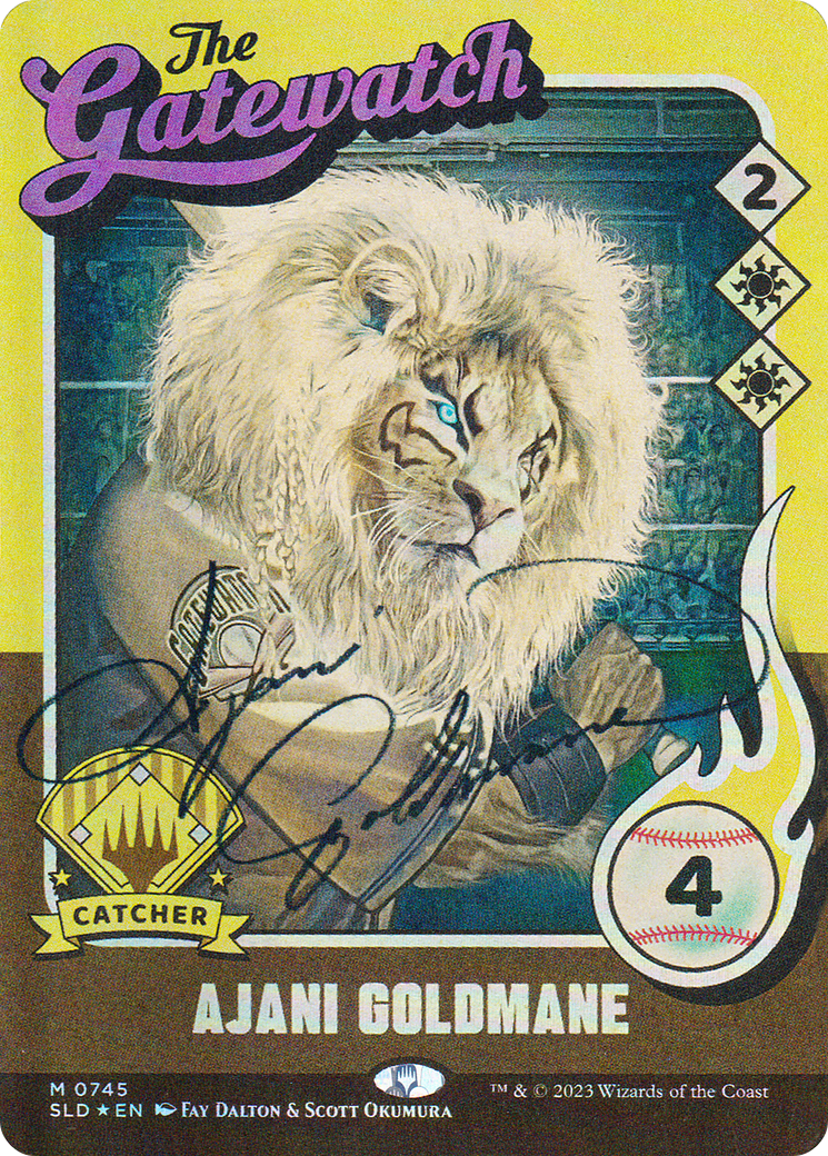 Ajani Goldmane (745) (Autographed) (SLD-745) [Secret Lair] Drop (Full Art) (Borderless) Foil MTG Single Wizards of the Coast