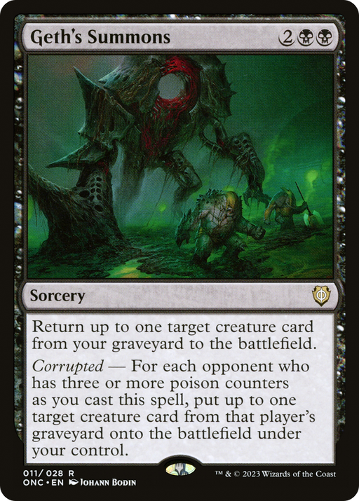 Geth's Summons (ONC-011) [Phyrexia: All Will Be One Commander] MTG Single Wizards of the Coast