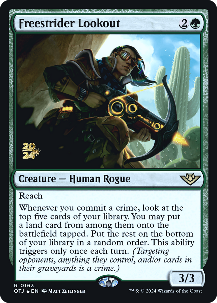 Freestrider Lookout (PRE-163) [Outlaws of Thunder Junction Promos] Foil MTG Single Wizards of the Coast