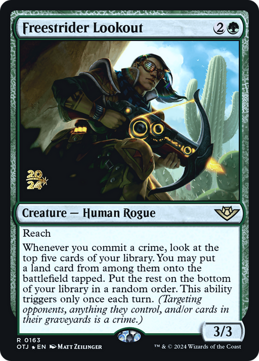 Freestrider Lookout (PRE-163) [Outlaws of Thunder Junction Promos] Foil MTG Single Wizards of the Coast