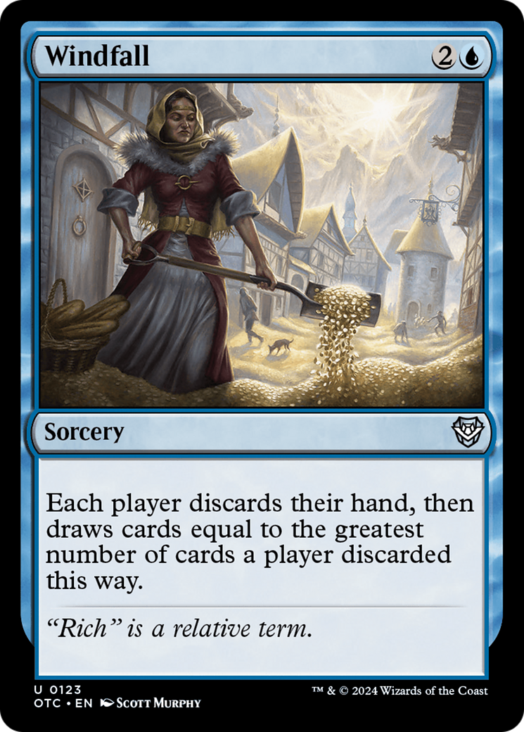 Windfall (OTC-123) [Outlaws of Thunder Junction Commander] MTG Single Wizards of the Coast