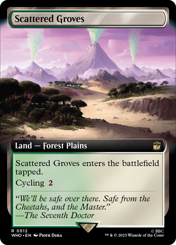 Scattered Groves (WHO-512) [Doctor Who] (Extended Art) MTG Single Wizards of the Coast
