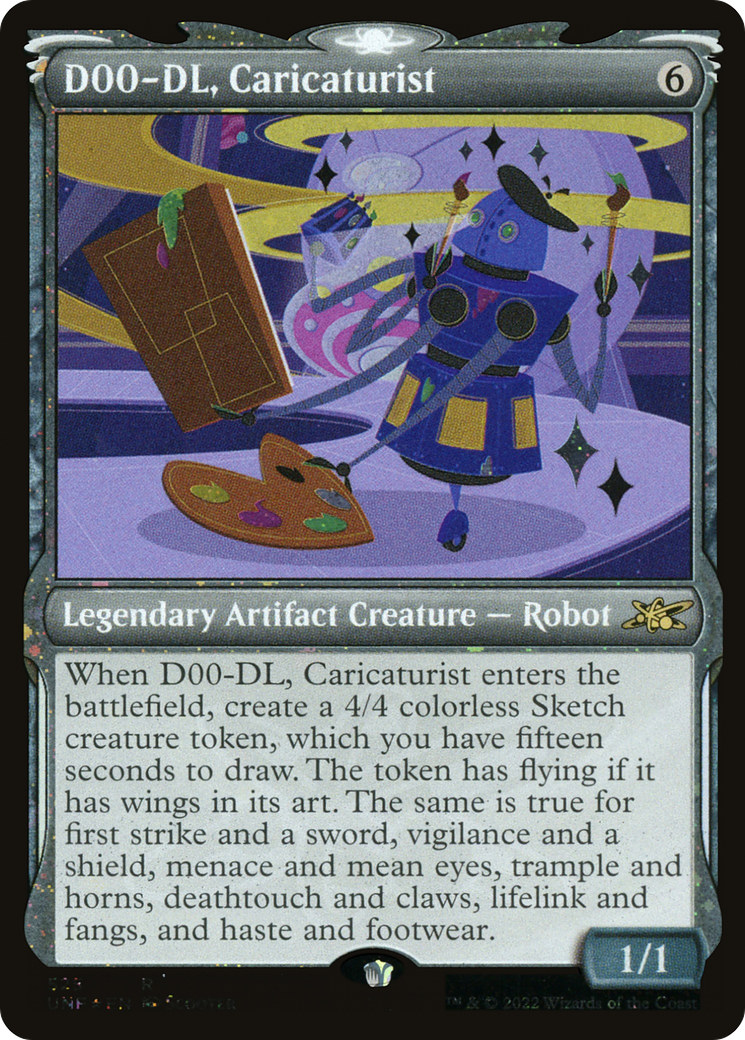 D00-DL, Caricaturist (Galaxy Foil) (UNF-525) [Unfinity] (Showcase) Foil MTG Single Wizards of the Coast