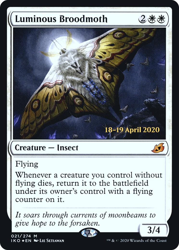 Luminous Broodmoth (PRE-021) [Ikoria: Lair of Behemoths Promos] Foil MTG Single Wizards of the Coast
