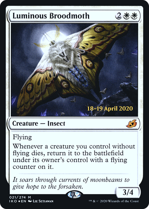 Luminous Broodmoth (PRE-021) [Ikoria: Lair of Behemoths Promos] Foil MTG Single Wizards of the Coast
