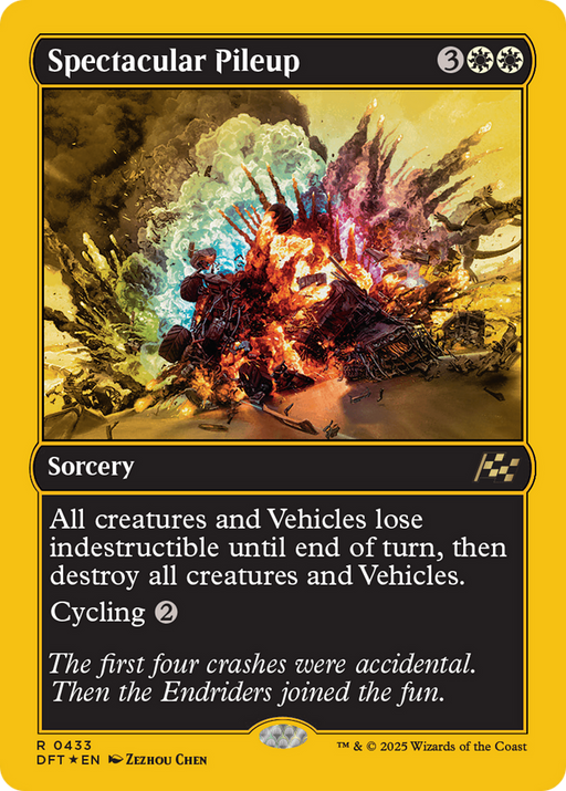 Spectacular Pileup (First-Place Foil) (DFT-433) [Aetherdrift] Foil MTG Single Wizards of the Coast