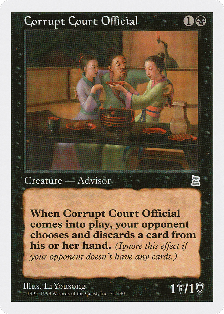 Corrupt Court Official (PTK-071) [Oldschool] Portal Three Kingdoms MTG Single Wizards of the Coast