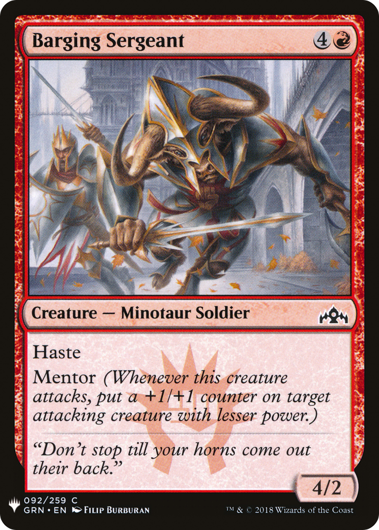 Barging Sergeant (LIST-092) [Mystery Booster] The List MTG Single Wizards of the Coast