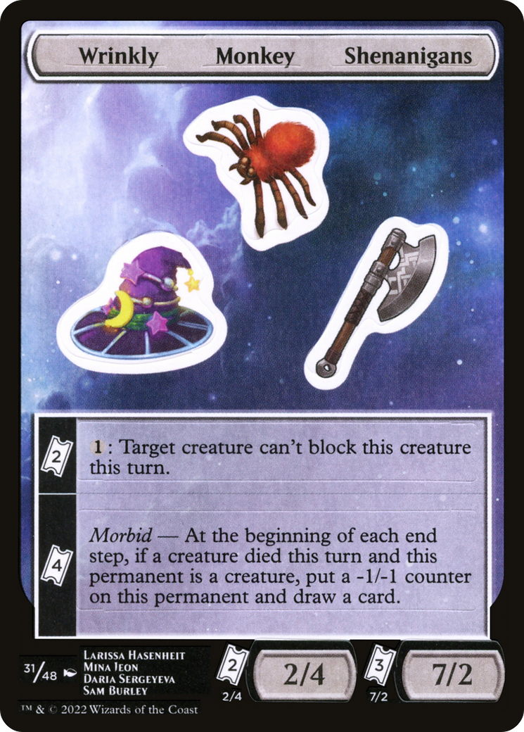 Wrinkly Monkey Shenanigans (UNF-031) [Tokens] Unfinity Sticker Sheets MTG Single Wizards of the Coast