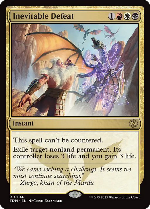 Inevitable Defeat (TDM-194) [Tarkir: Dragonstorm] Foil MTG Single Wizards of the Coast