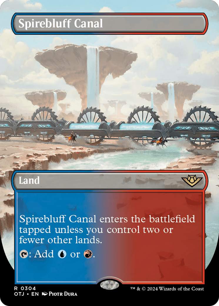 Spirebluff Canal (OTJ-304) [Outlaws of Thunder Junction] (Borderless) Foil MTG Single Wizards of the Coast