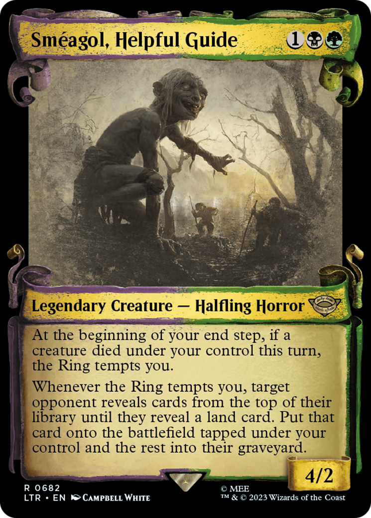 Smeagol, Helpful Guide (Showcase Scrolls) (LTR-682) [The Lord of the Rings: Tales of Middle-earth] (Showcase) Foil MTG Single Wizards of the Coast