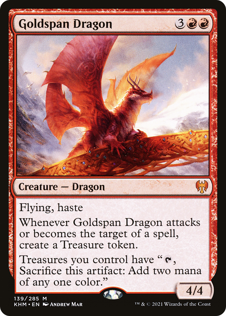 Goldspan Dragon (KHM-139) [Kaldheim] Foil MTG Single Wizards of the Coast