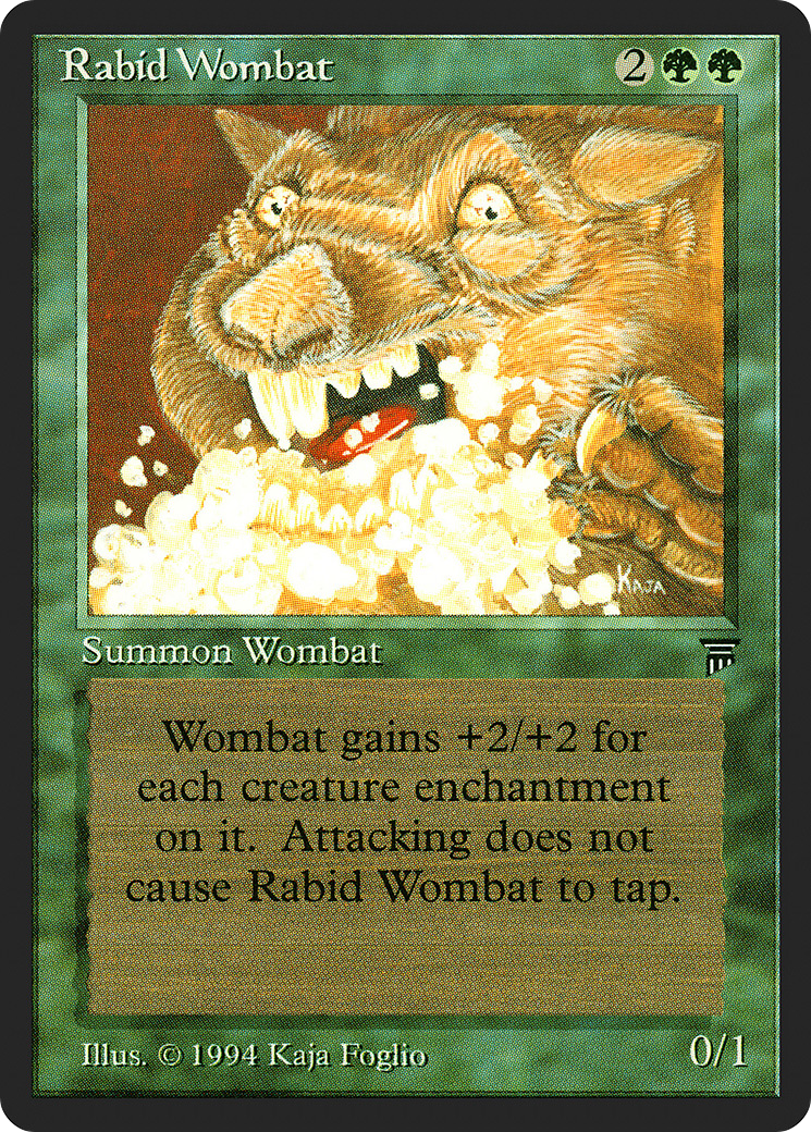 Rabid Wombat (LEG-198) [Oldschool] Legends MTG Single Wizards of the Coast