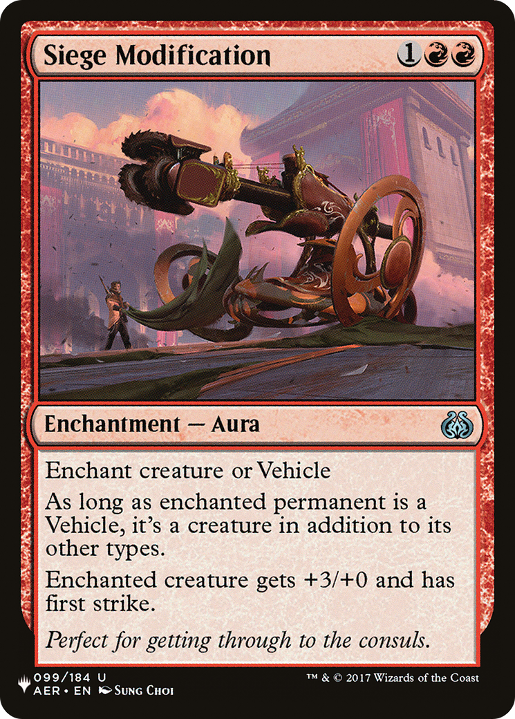 Siege Modification (LIST-AER-99) [Mystery Booster] The List MTG Single Wizards of the Coast