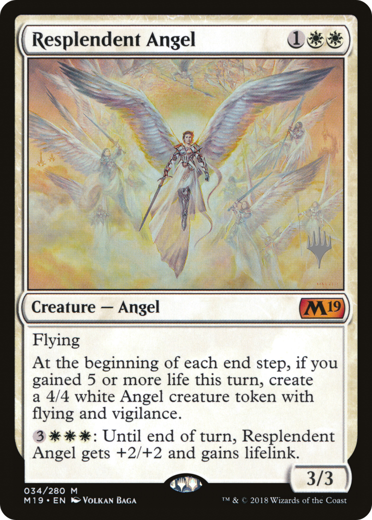 Resplendent Angel (PPM20-34P) [Core Set 2019 Promos] MTG Single Wizards of the Coast