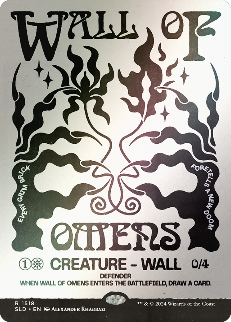 Wall of Omens (SLD-1518★) [Secret Lair] Drop (Showcase) (Borderless) Foil MTG Single Wizards of the Coast