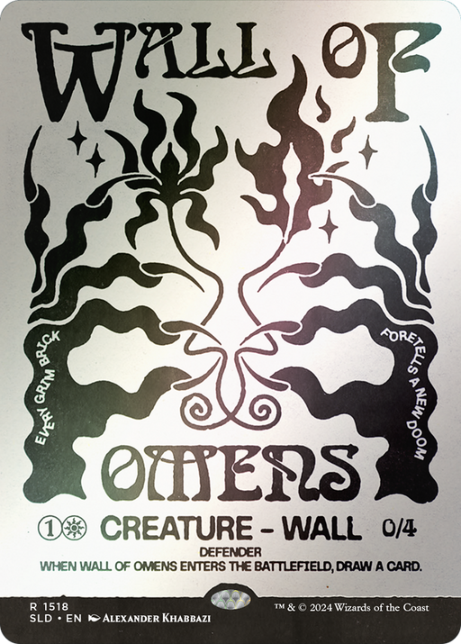 Wall of Omens (SLD-1518★) [Secret Lair] Drop (Showcase) (Borderless) Foil MTG Single Wizards of the Coast