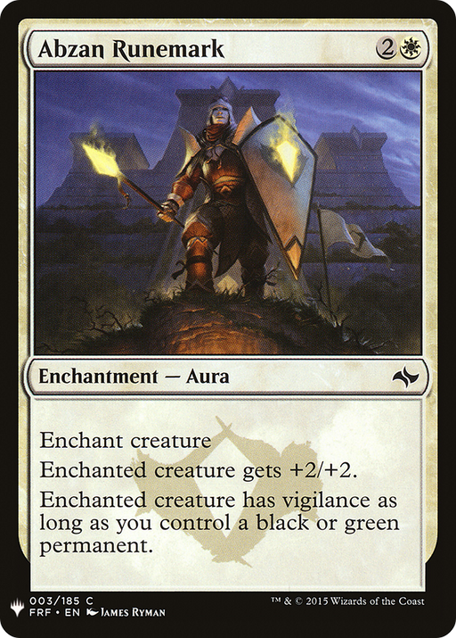 Abzan Runemark (LIST-FRF-3) [Mystery Booster] The List MTG Single Wizards of the Coast