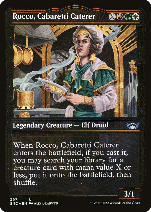 Rocco, Cabaretti Caterer (Gilded Foil) (SNC-397) [Streets of New Capenna] (Showcase) Foil MTG Single Wizards of the Coast