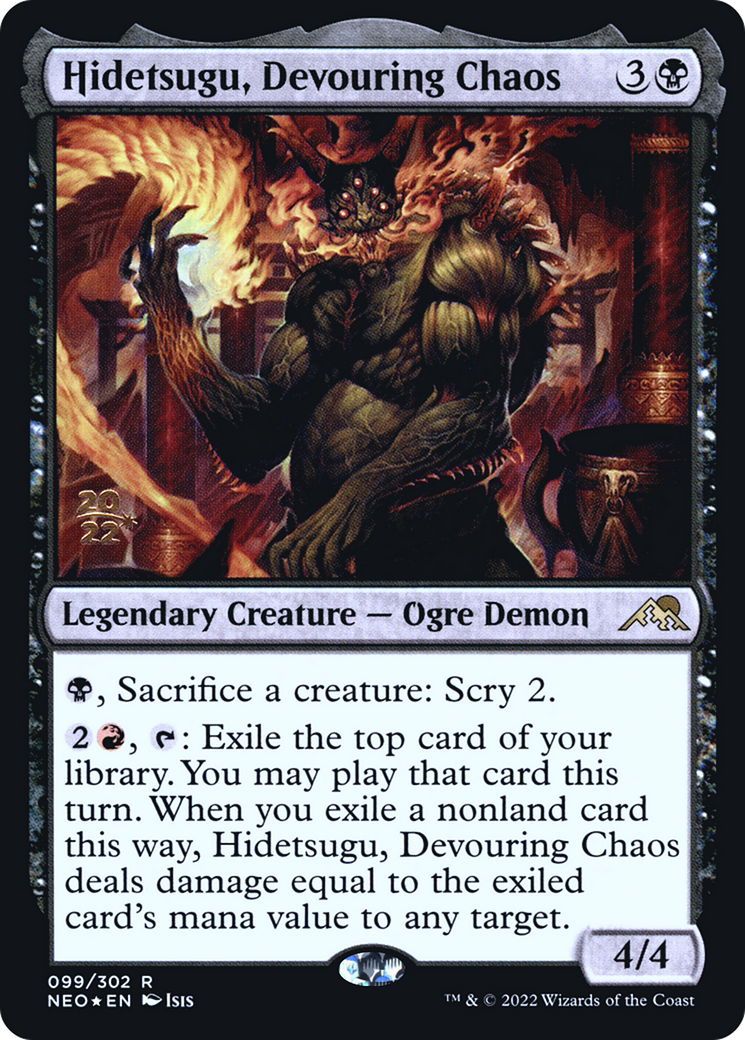 Hidetsugu, Devouring Chaos (PRE-099) [Kamigawa: Neon Dynasty Promos] Foil MTG Single Wizards of the Coast