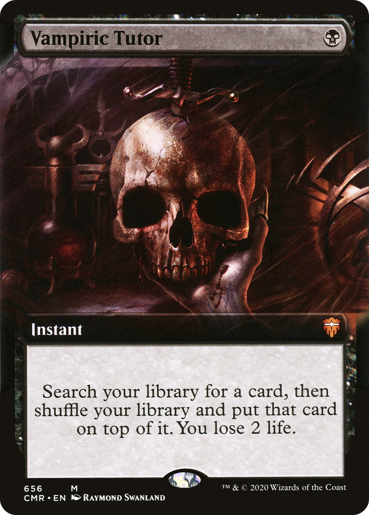 Vampiric Tutor (CMR-656) [Commander Legends] (Extended Art) MTG Single Wizards of the Coast