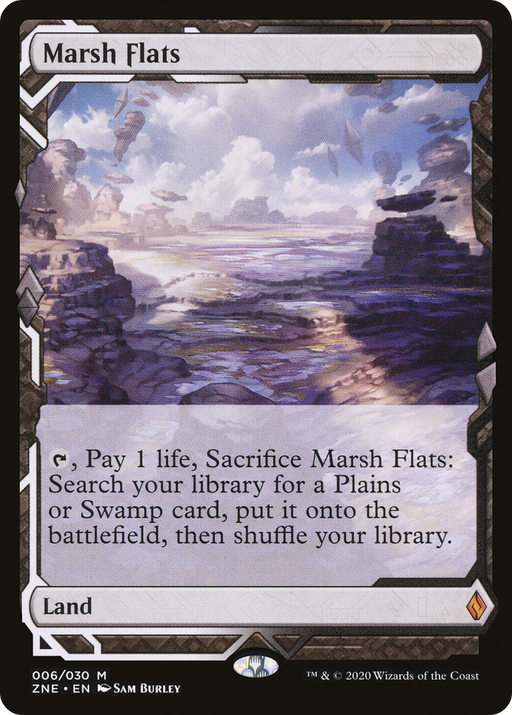 Marsh Flats (ZNE-006) [Zendikar Rising Expeditions] Foil MTG Single Wizards of the Coast